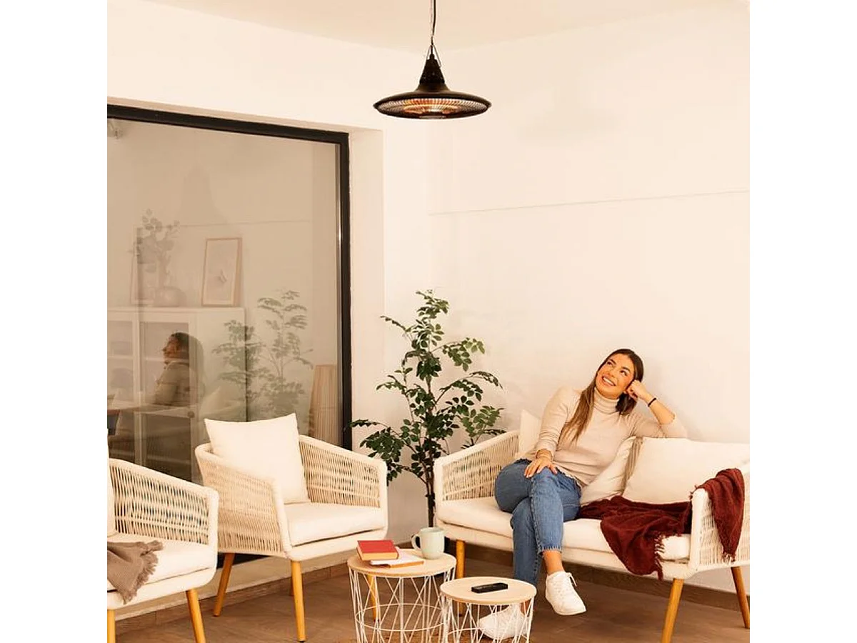 Calefactor de exterior Cecotec ReadyWarm 1500 Power Ceiling 1500W con mando negro