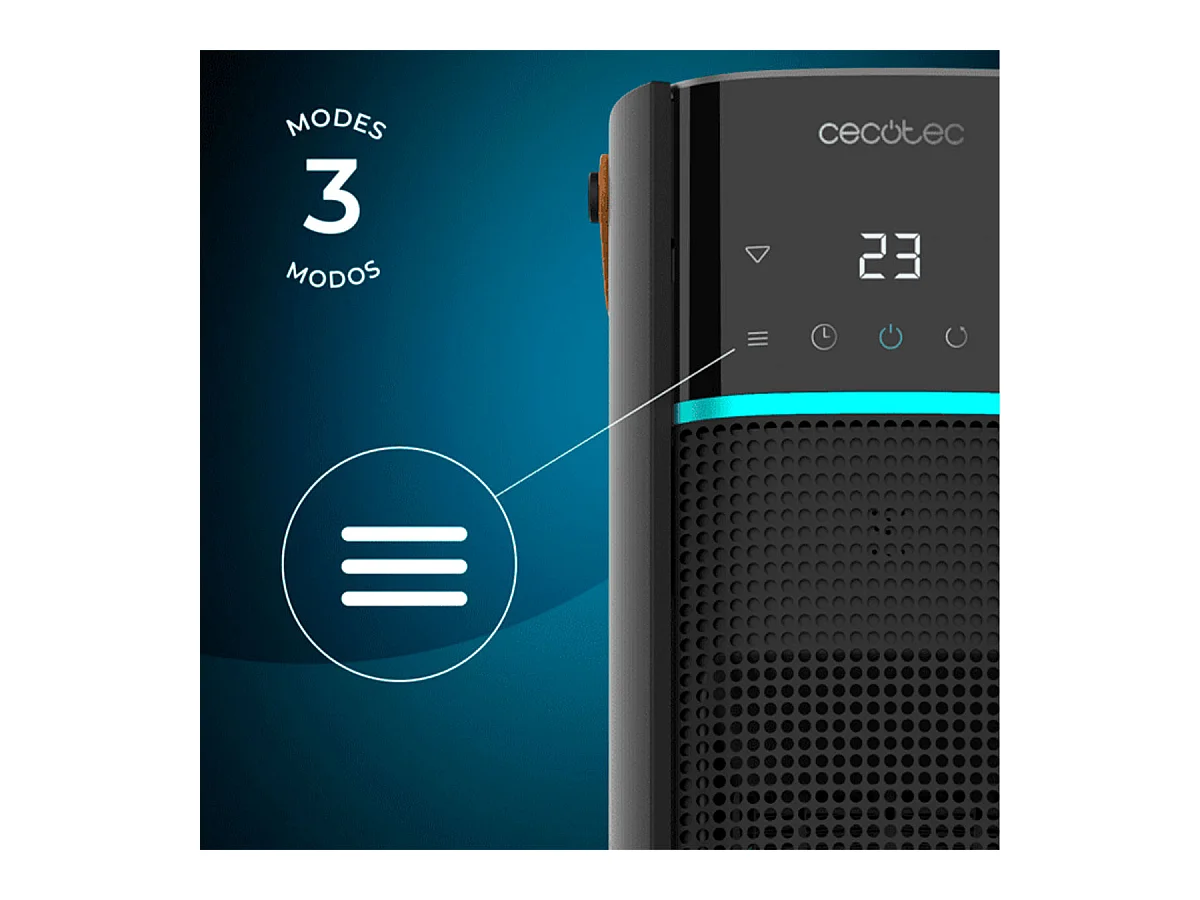 Calefactor cerámico Cecotec ReadyWarm 2070 Max Ceramic Rotate Smart 2000W oscilante negro