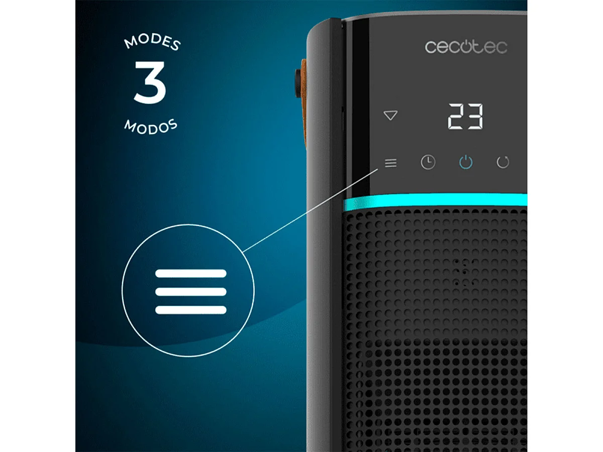 Calefactor cerámico Cecotec ReadyWarm 2070 Max Ceramic Rotate Smart 2000W oscilante negro