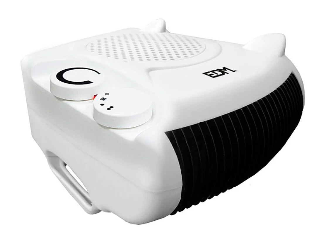 Calefactor 2 en 1 EDM 2000W 2 niveles posición vertical/horizontal blanco
