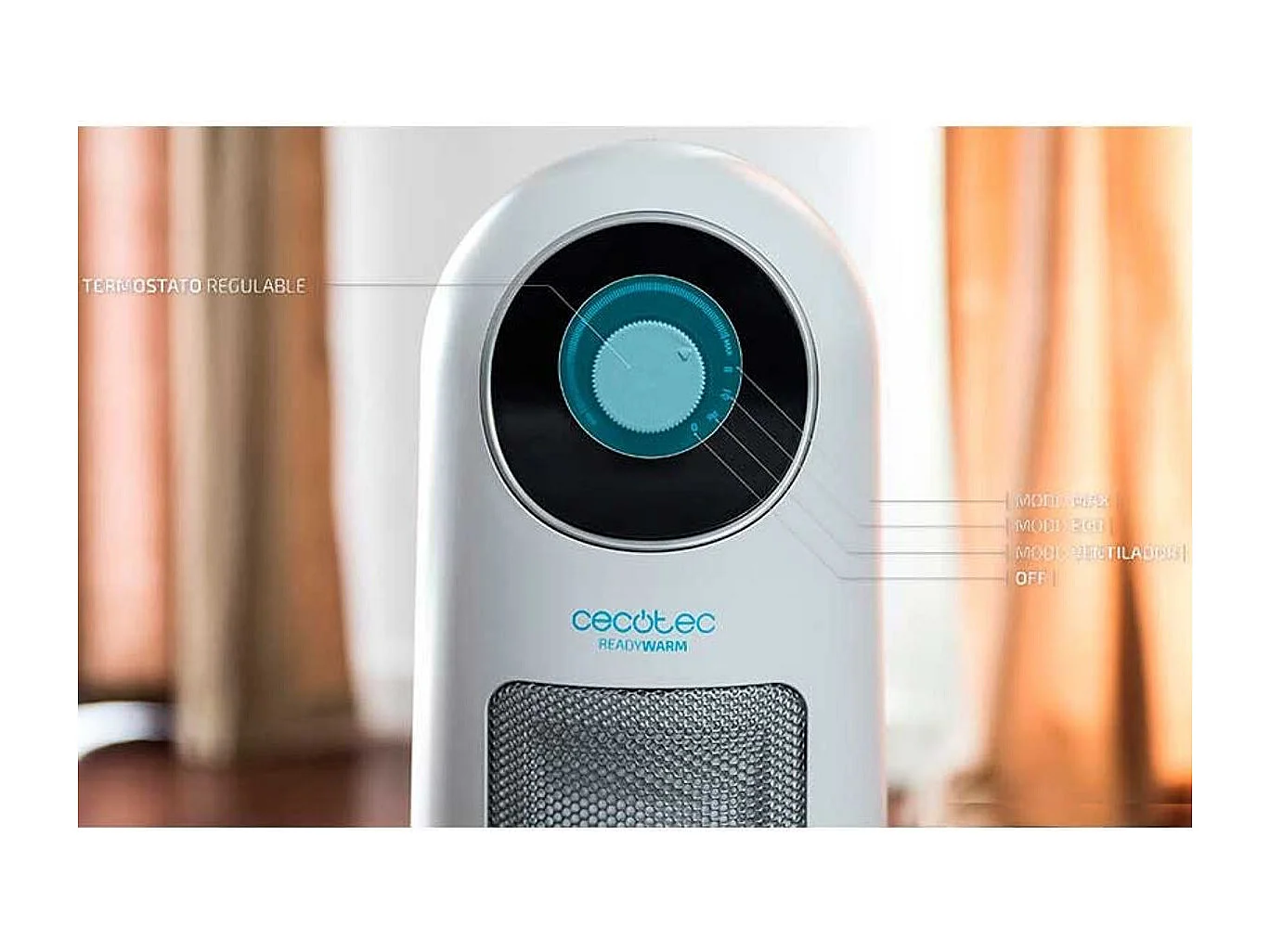 Calefactor cerámico Ready Warm 10000 Top Ceramic Cecotec 2200W oscilante 3 modos de funcionamiento