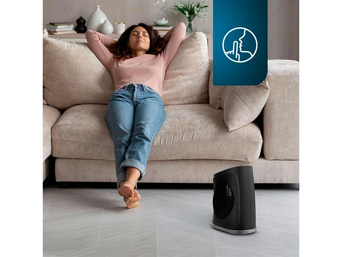 Calefactor ventilador Cecotec ReadyWarm 2050 Max Force Black 2000W diseño vertical negro