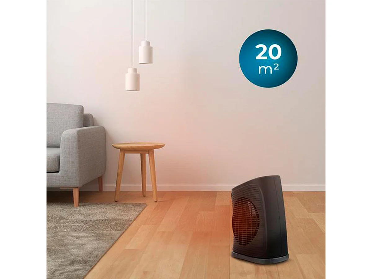 Calefactor ventilador Cecotec ReadyWarm 2050 Max Force Black 2000W diseño vertical negro