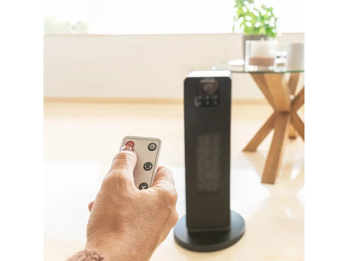 Calefactor de pie Cecotec ReadyWarm 2000 Max Ceramic Rotate Smart 2000W táctil 3 modos negro