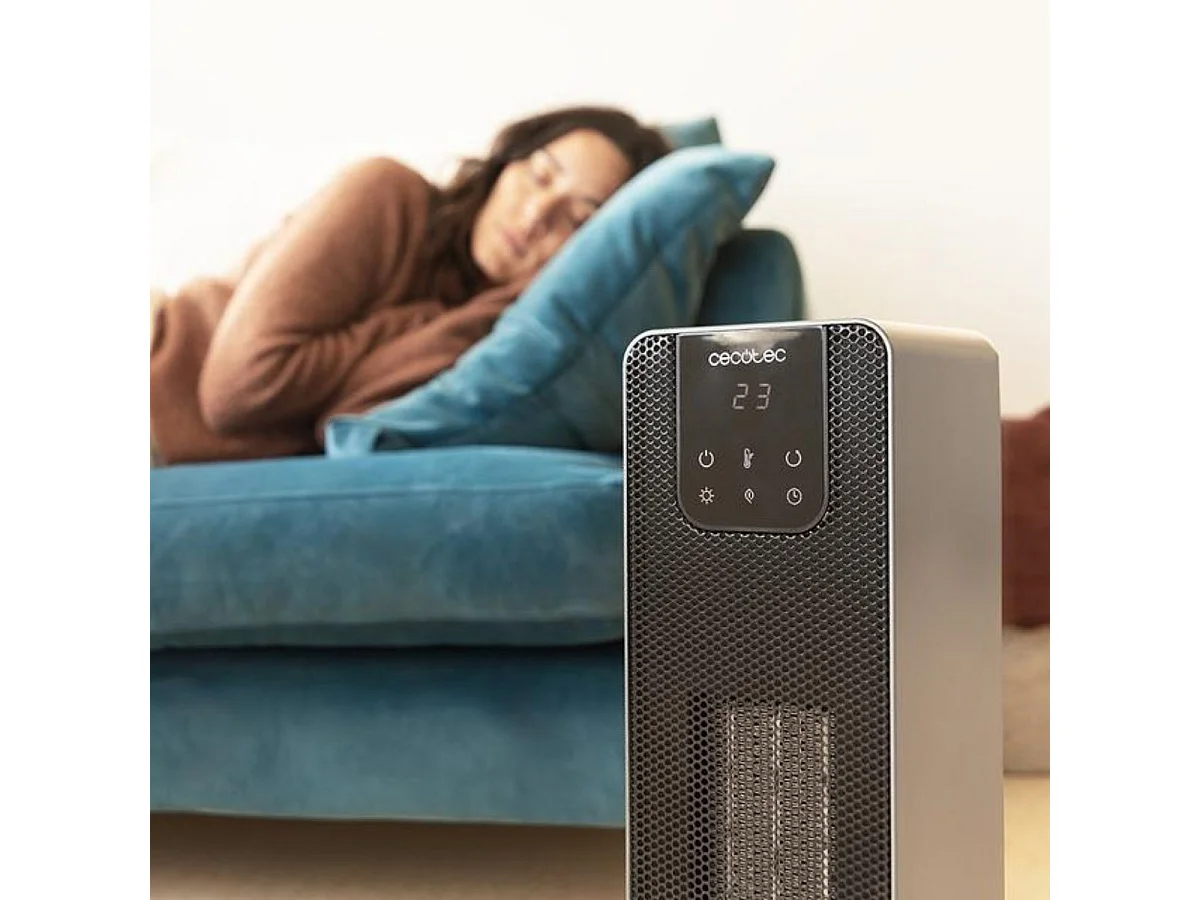 Calefactor de pie Cecotec ReadyWarm 2000 Max Ceramic Rotate Smart 2000W táctil 3 modos negro