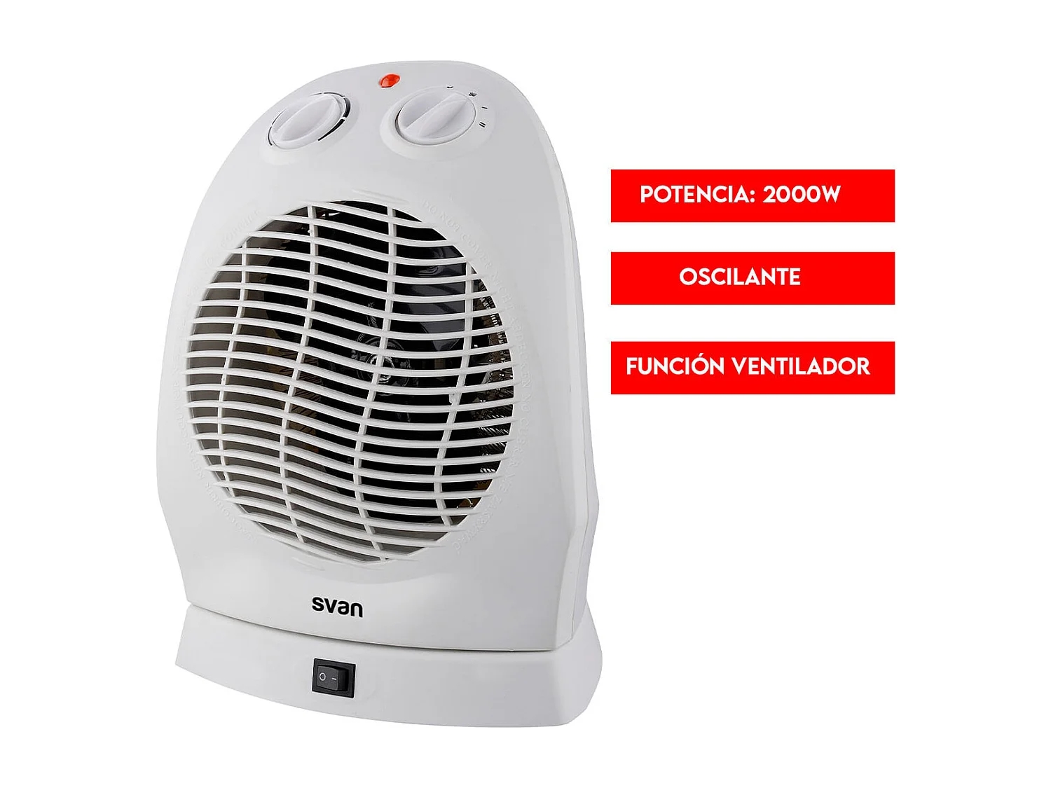 Calefactor ventilador Svan SCEV2001V 2000W oscilante 90º blanco