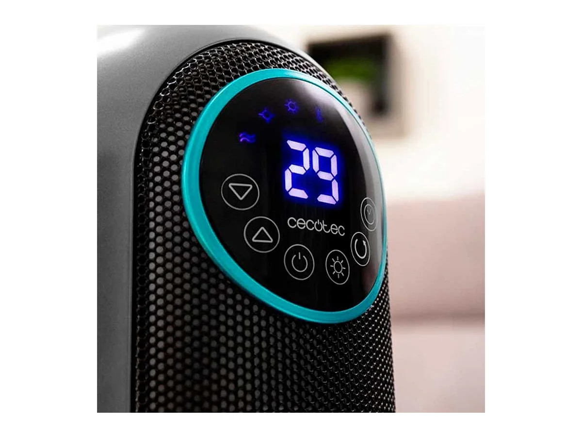 Calefactor cerámico Ready Warm 10150 Smart Ceramic Pro Cecotec 2200W pantalla LED con mando negro