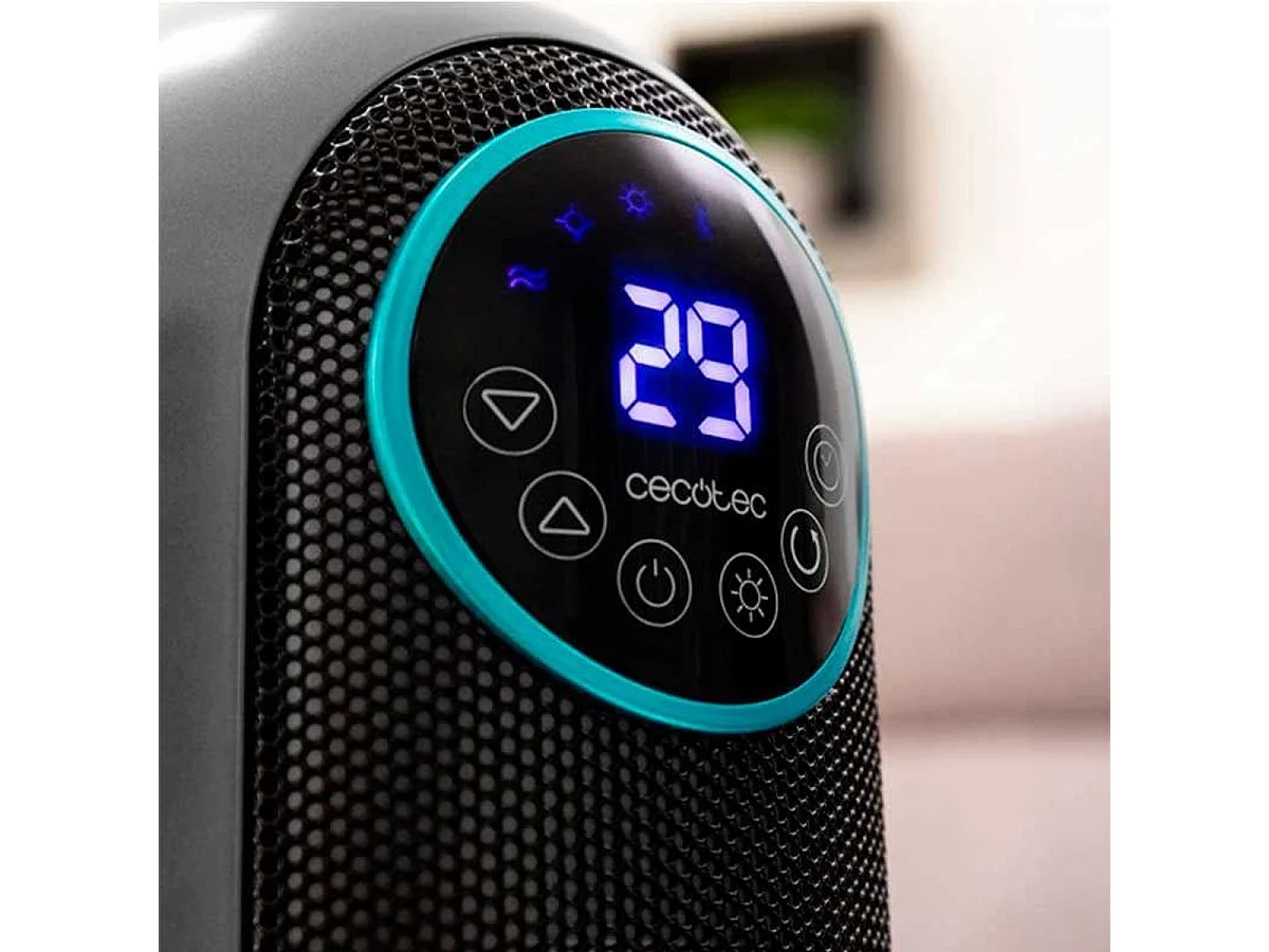 Calefactor cerámico Ready Warm 10150 Smart Ceramic Pro Cecotec 2200W pantalla LED con mando negro