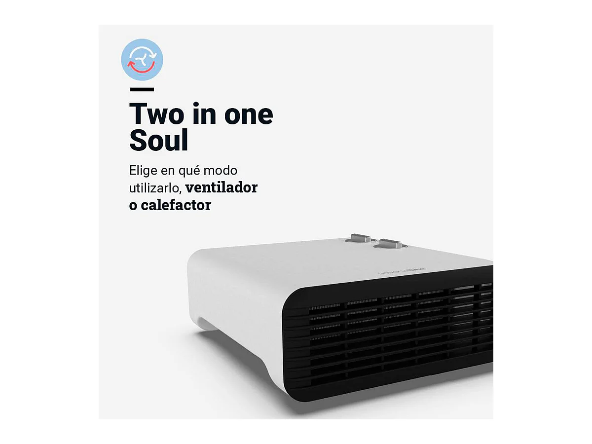 Calefactor ventilador Wakama 4020W Universal Blue 2000W diseño horizontal blanco