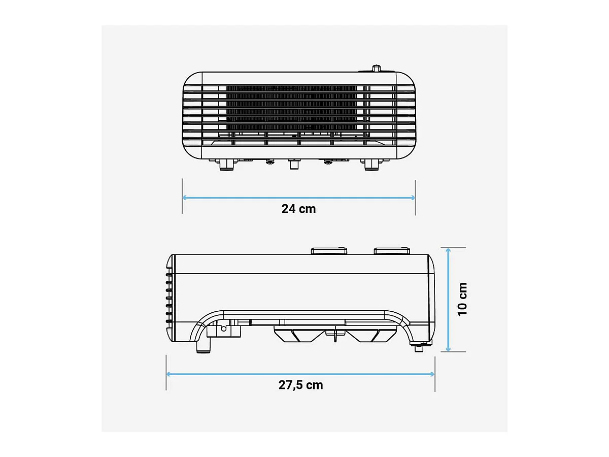 Calefactor ventilador Wakama 4020W Universal Blue 2000W diseño horizontal blanco