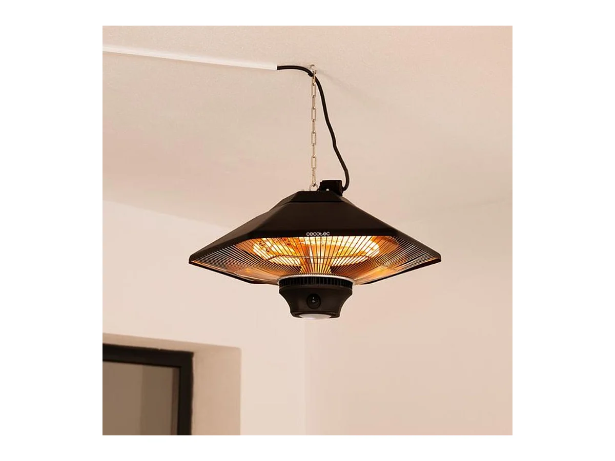 Calefactor de exterior Cecotec ReadyWarm 2000 Power Ceiling 2000W 3 potencias negro