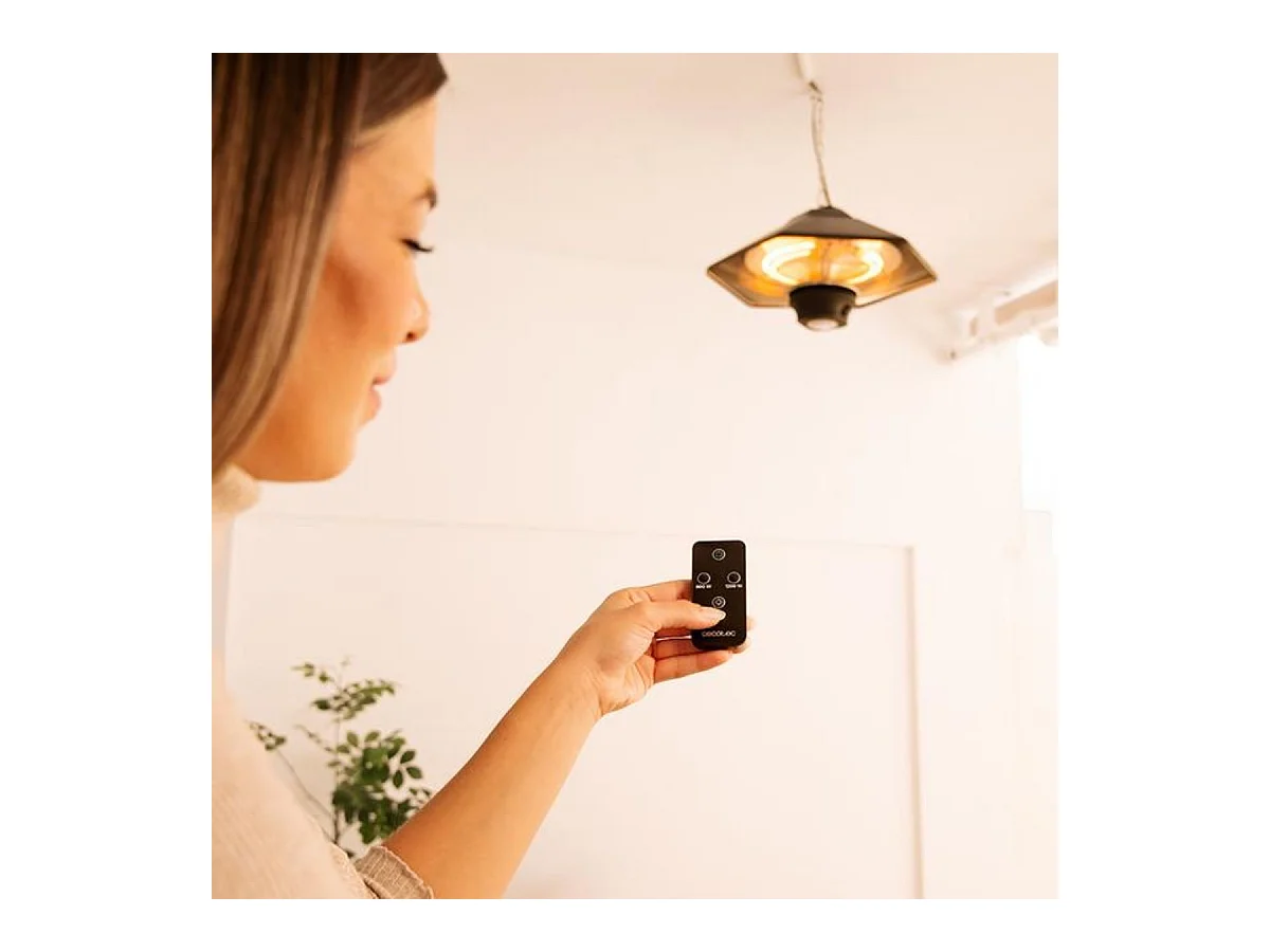 Calefactor de exterior Cecotec ReadyWarm 2000 Power Ceiling 2000W 3 potencias negro