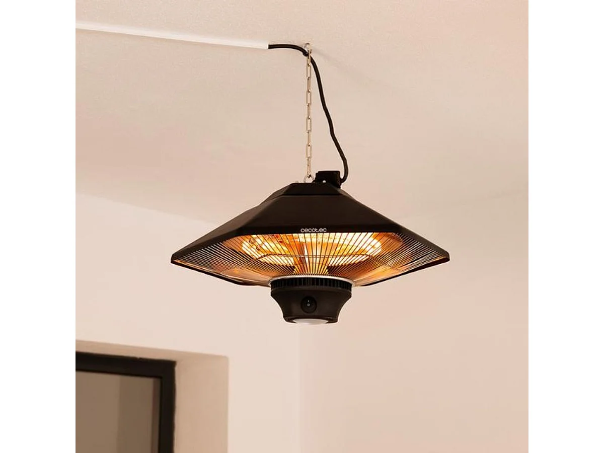 Calefactor de exterior Cecotec ReadyWarm 2000 Power Ceiling 2000W 3 potencias negro