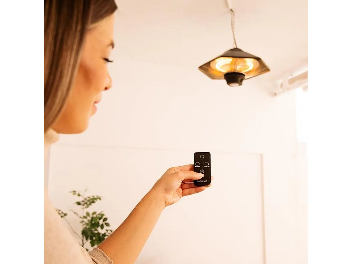 Calefactor de exterior Cecotec ReadyWarm 2000 Power Ceiling 2000W 3 potencias negro