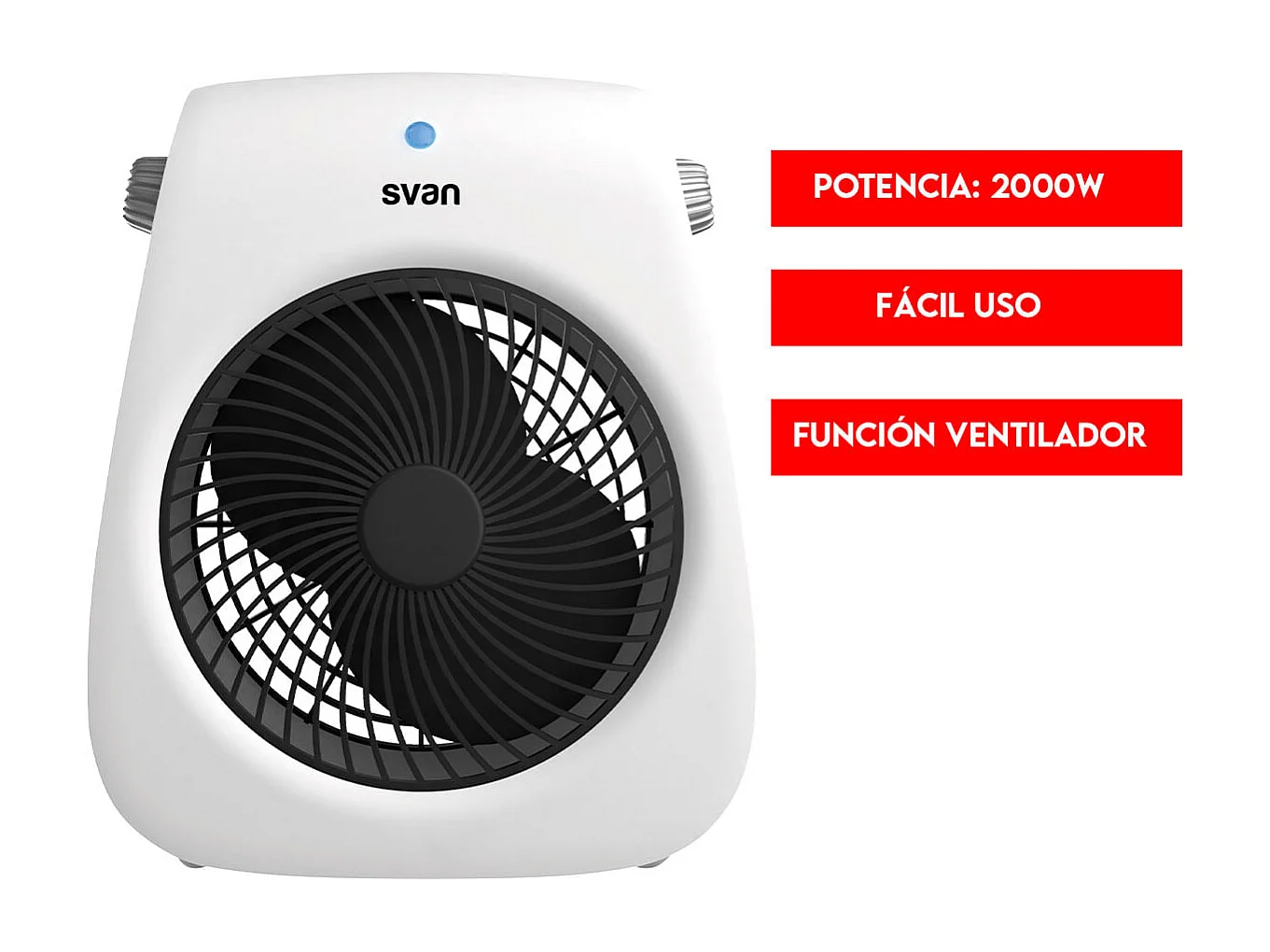 Calefactor ventilador Svan SCEV2002V 2000W 3 niveles blanco