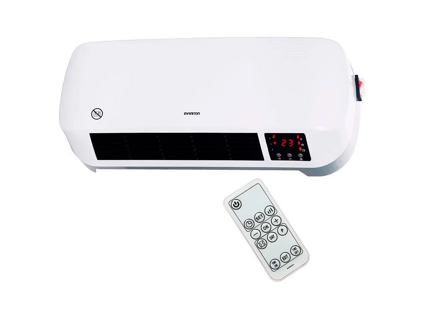 Calefactor cerámico de pared Infiniton HCW-4505 eléctrico 2000W temporizador con mando a distancia