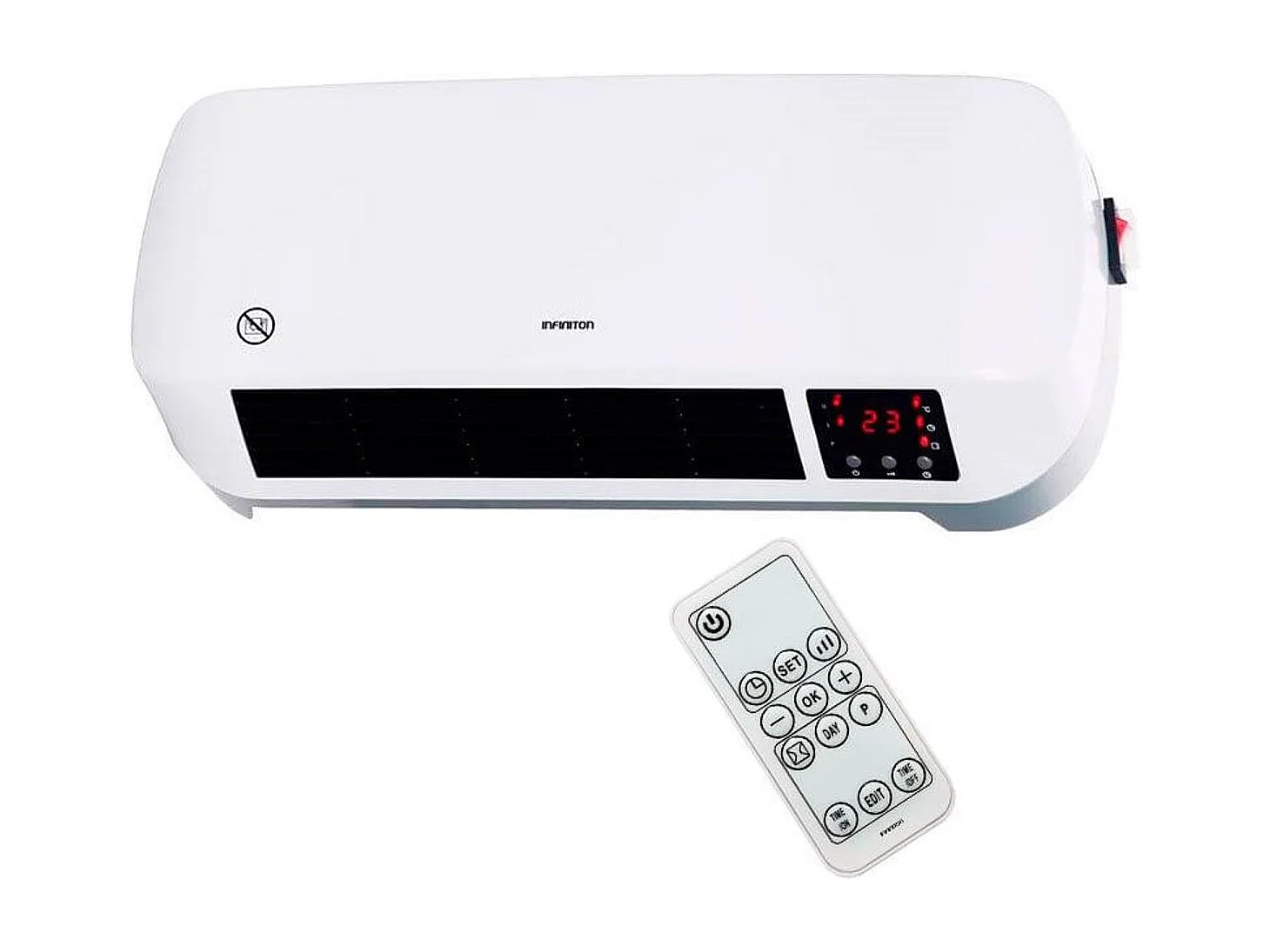 Calefactor cerámico de pared Infiniton HCW-4505 eléctrico 2000W temporizador con mando a distancia