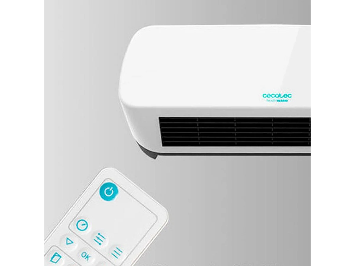 Calefactor cerámico de pared Ready Warm 5200 Box Ceramic Cecotec 2000W con mando blanco