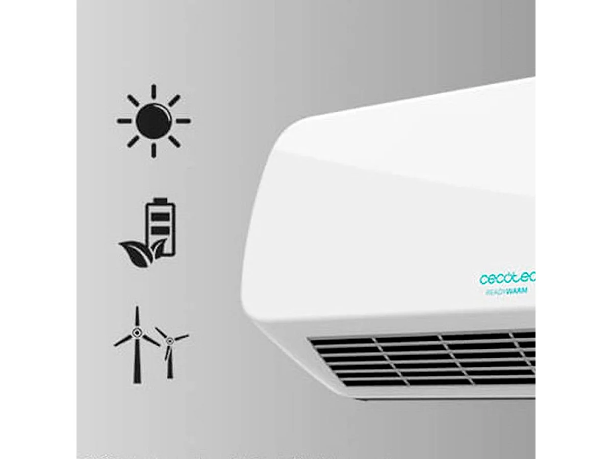 Calefactor cerámico de pared Ready Warm 5200 Box Ceramic Cecotec 2000W con mando blanco