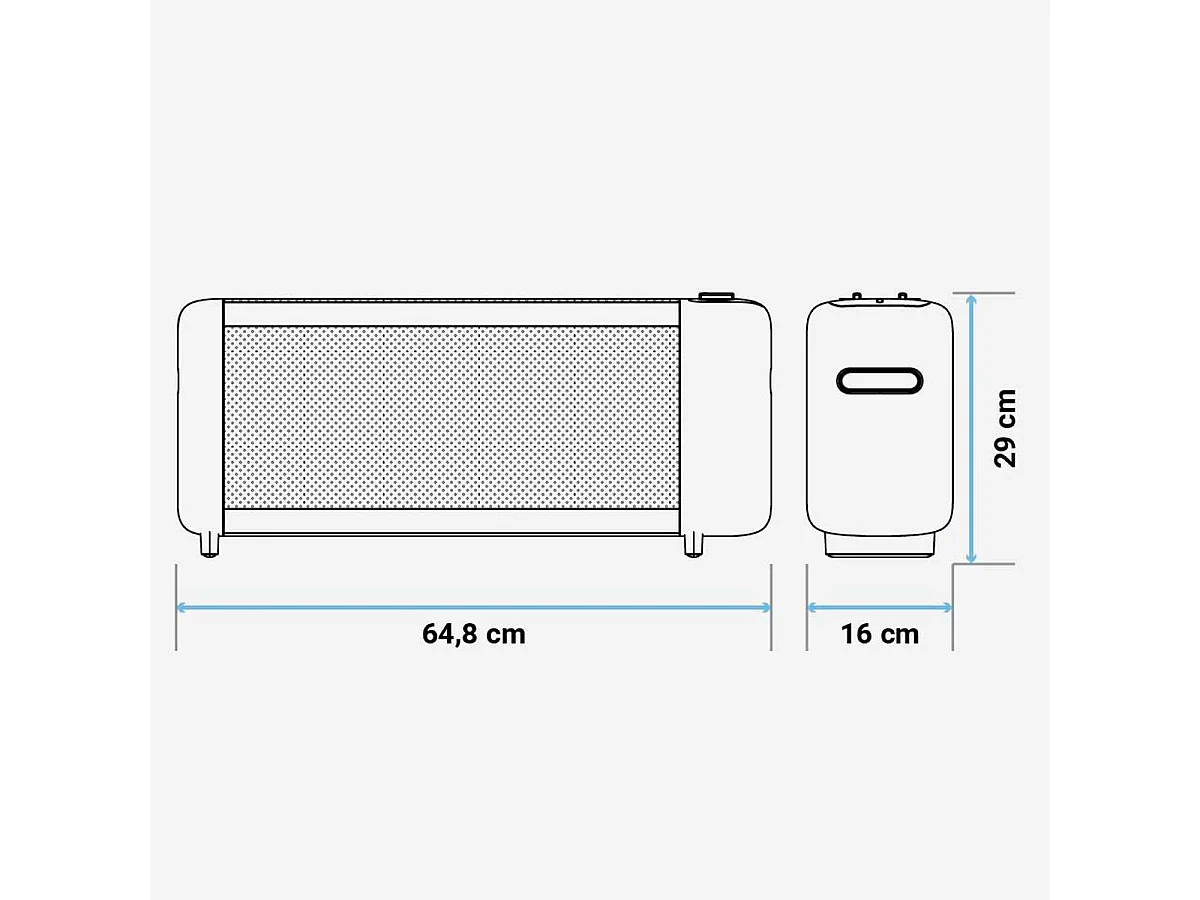 Calefactor de mica Inka 4020 Universal Blue 1500W diseño horizontal blanco