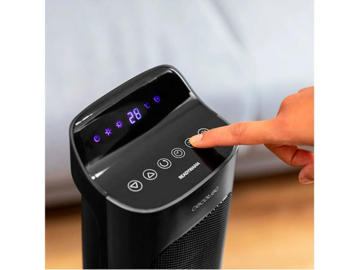 Calefactor cerámico Ready Warm 6800 Ceramic Sky Smart Cecotec 2000W oscilante con mando negro