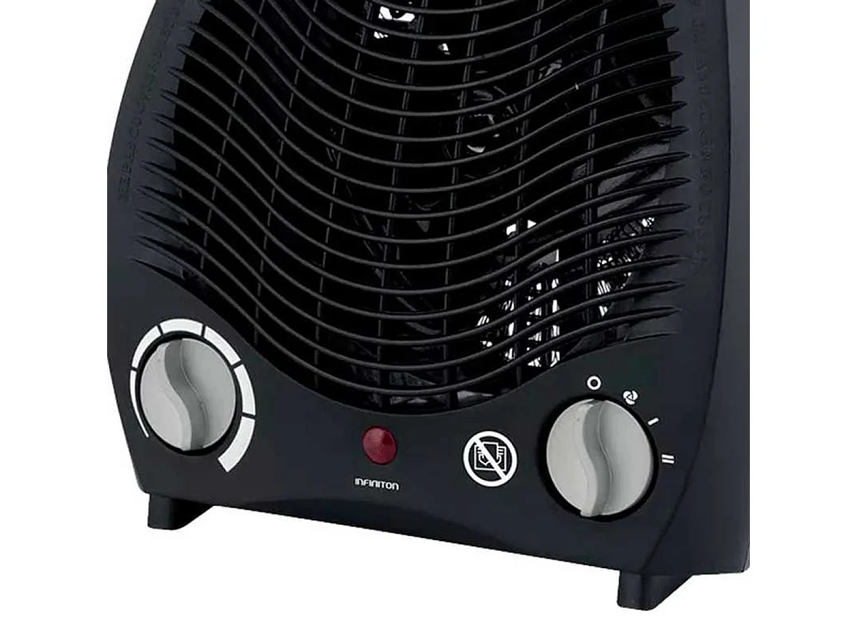 Calefactor ventilador Infiniton HBS-201B 2000W termostato mecánico 2 niveles negro