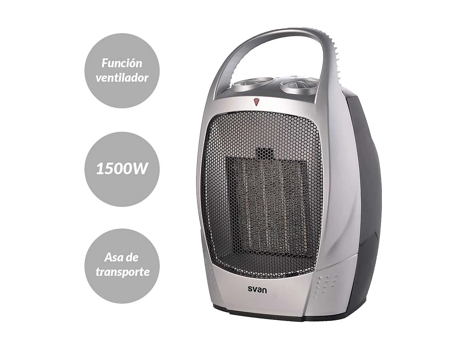 Calefactor ventilador Svan SCEC1500VG 1500W 2 niveles gris