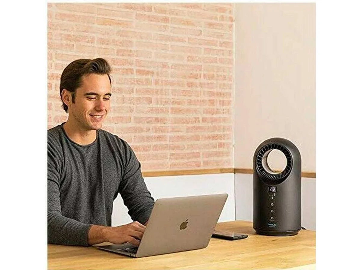 Calefactor Ready Warm 8400 Bladeless Connected 1500W Wifi oscilante/panel táctil negro