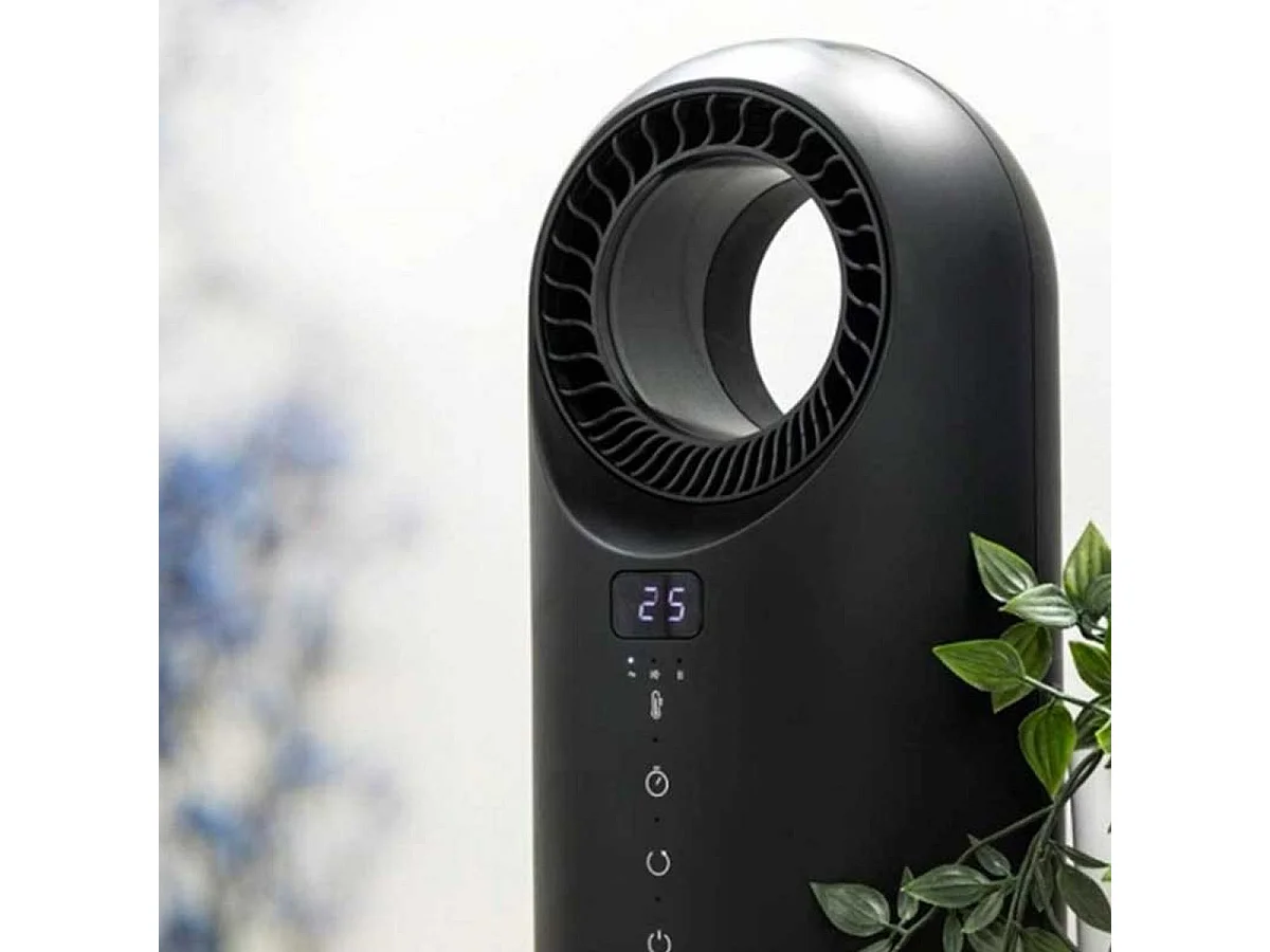 Calefactor Ready Warm 8400 Bladeless Connected 1500W Wifi oscilante/panel táctil negro