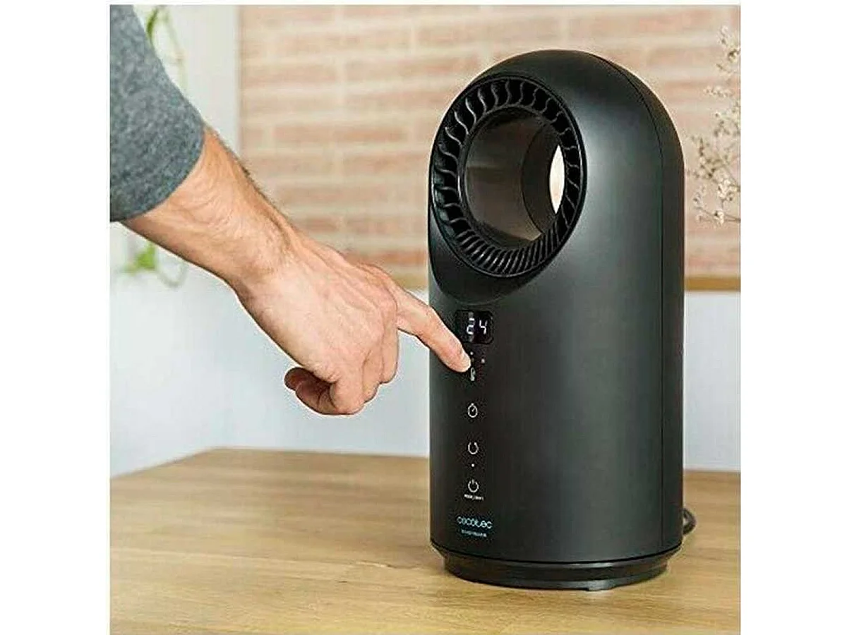 Calefactor Ready Warm 8400 Bladeless Connected 1500W Wifi oscilante/panel táctil negro