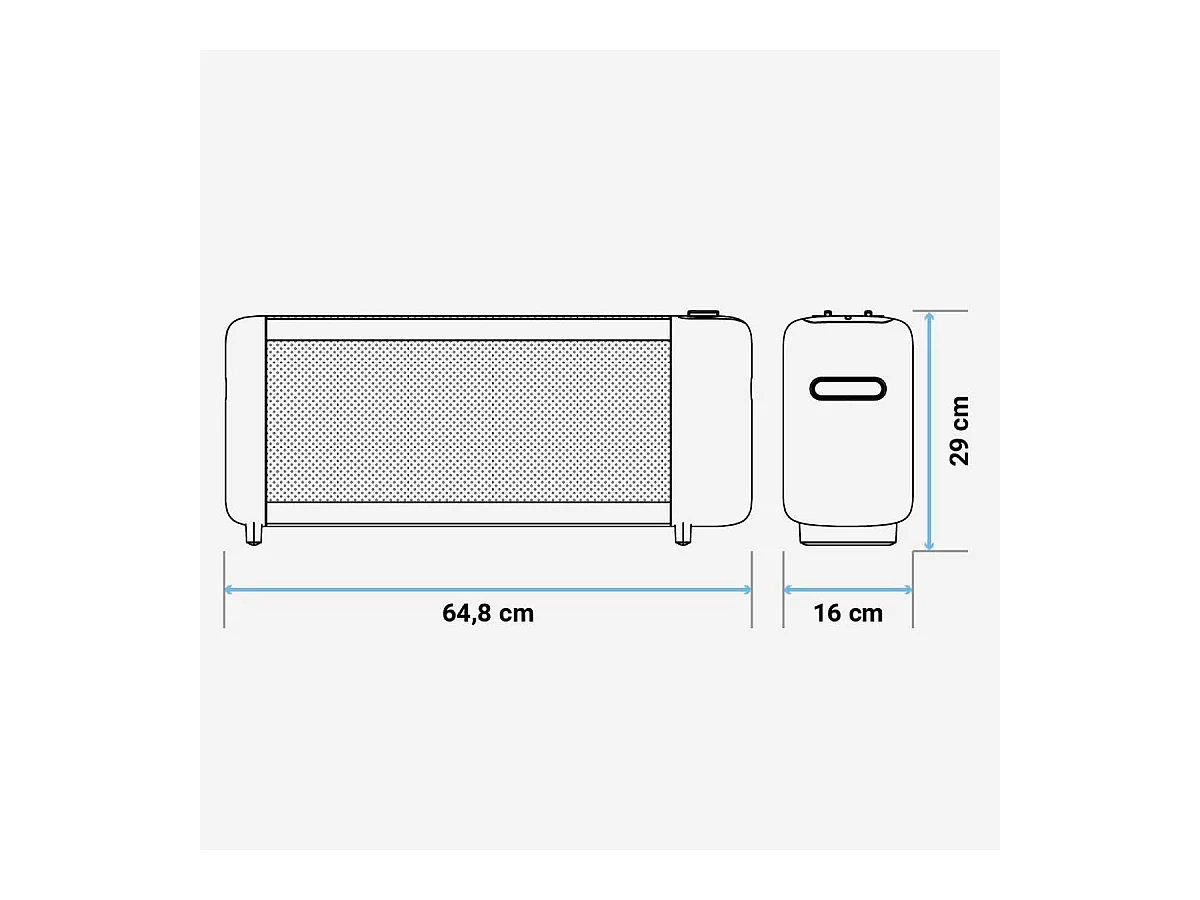 Calefactor de mica Inka 4020 Universal Blue 1500W diseño horizontal negro