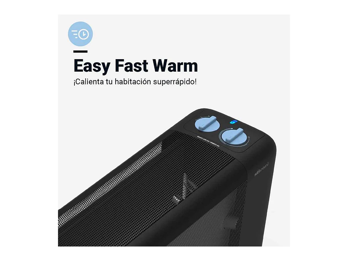 Calefactor de mica Inka 4020 Universal Blue 1500W diseño horizontal negro