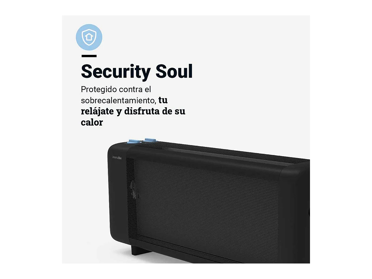 Calefactor de mica Inka 4020 Universal Blue 1500W diseño horizontal negro