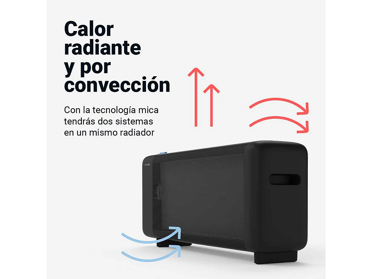 Calefactor de mica Inka 4020 Universal Blue 1500W diseño horizontal negro