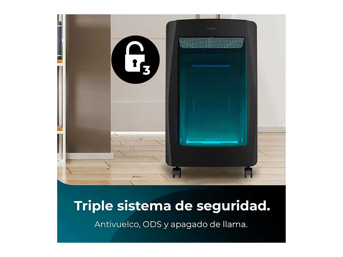 Estufa catalítica Cecotec ReadyWarm 4200 BlueFlame Foldable 4200W llama azul negro