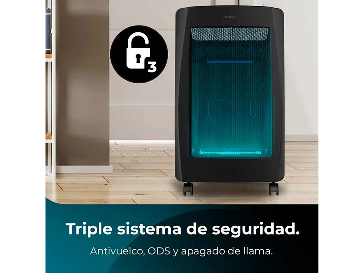 Estufa catalítica Cecotec ReadyWarm 4200 BlueFlame Foldable 4200W llama azul negro