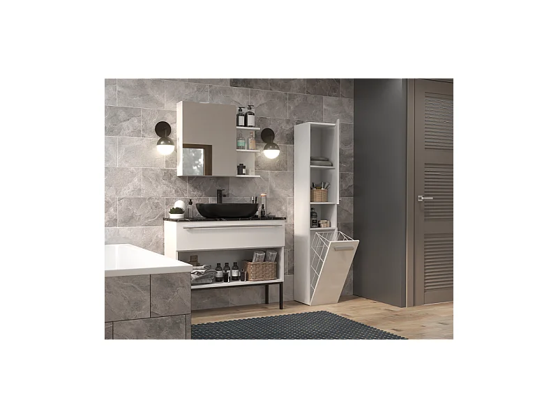 Etagère de salle de bains Nel III BLANC BRILLANT