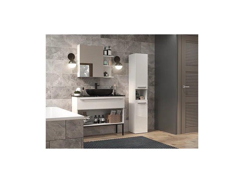 Etagère de salle de bains Nel III BLANC BRILLANT