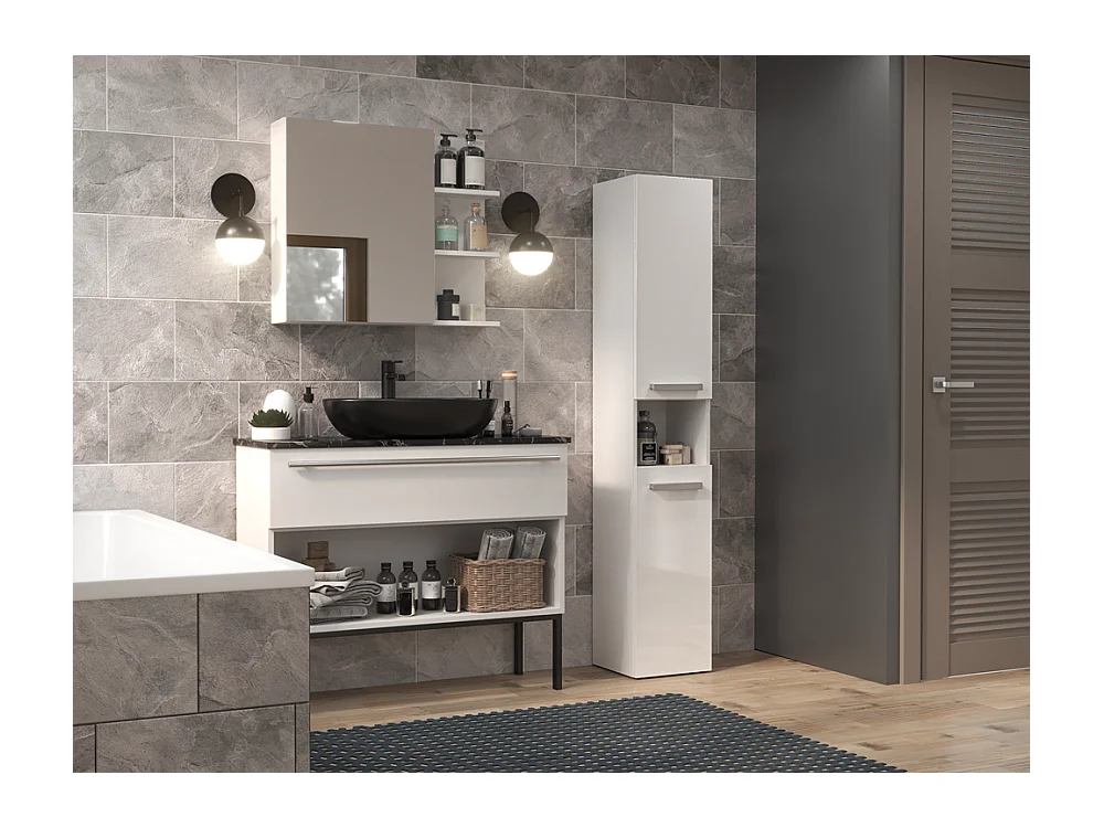 Etagère de salle de bains Nel III BLANC BRILLANT