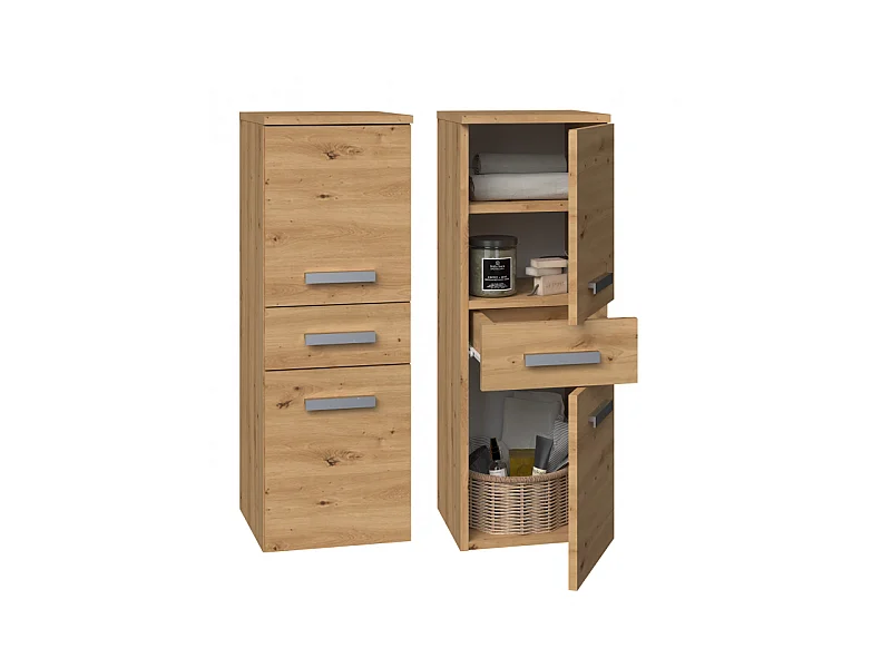 Słupek Łazienkowy Nel V DDS | Dąb Artisan | 30x30x85 cm |  Szafka z Szufladą