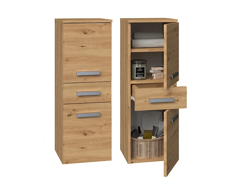 Słupek Łazienkowy Nel V DDS | Dąb Artisan | 30x30x85 cm |  Szafka z Szufladą