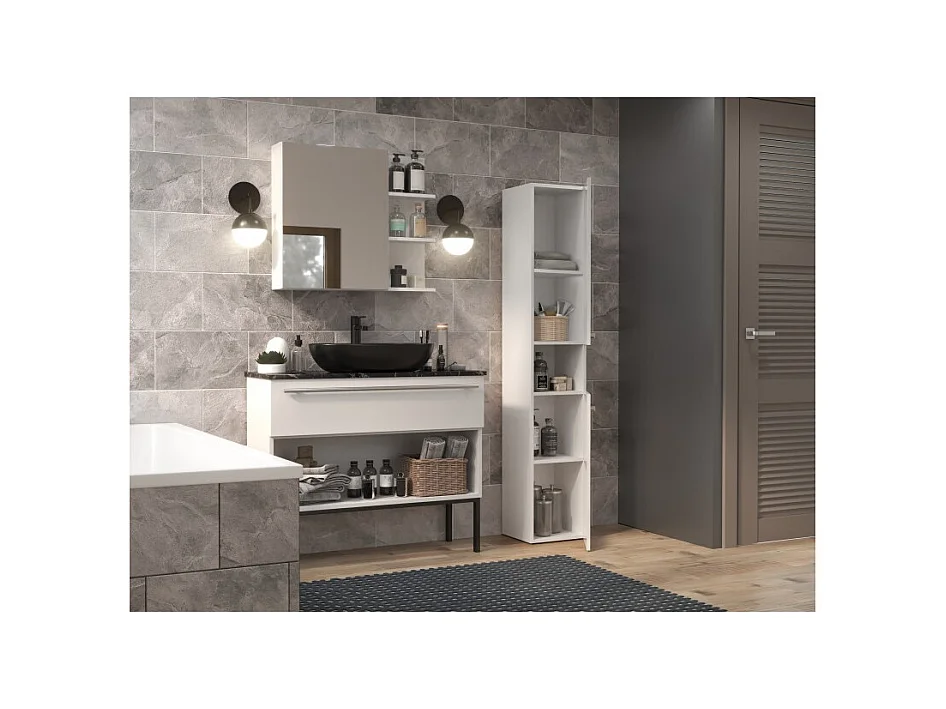 Etagère de salle de bains Nel I BLANC BRILLANT