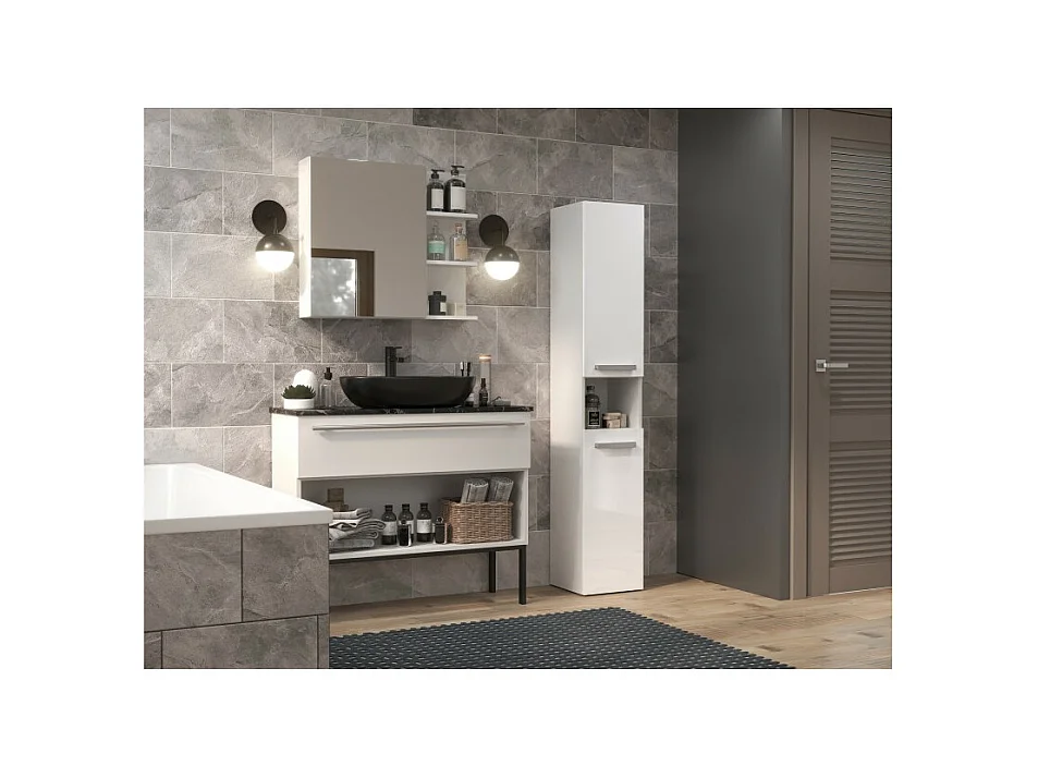 Etagère de salle de bains Nel I BLANC BRILLANT