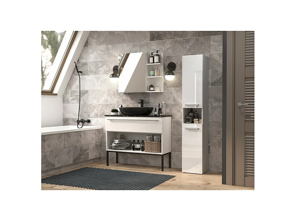 Etagère de salle de bains Nel I BLANC BRILLANT