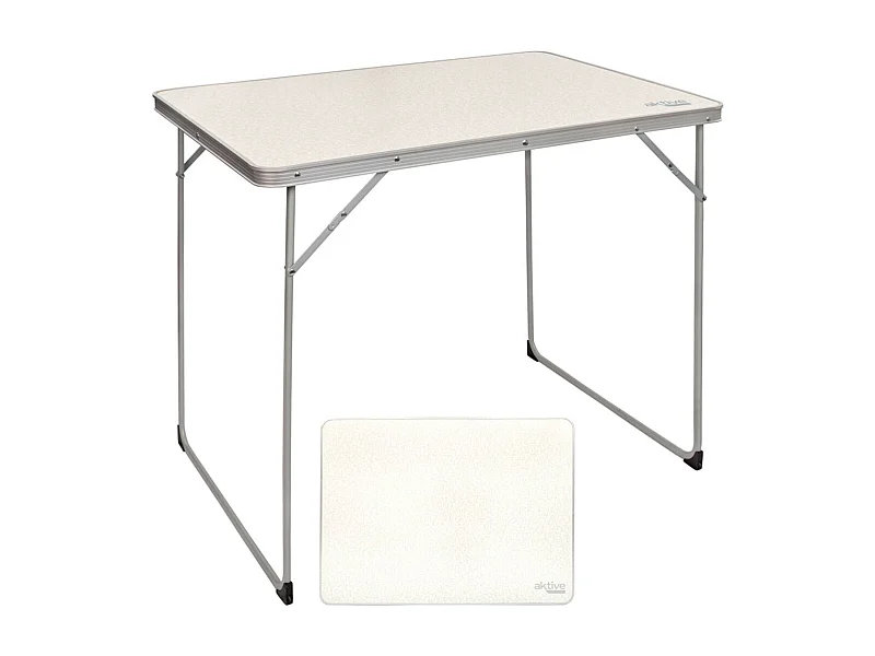 Mesa de camping Aktive plegable blanco 70x80x60 cm
