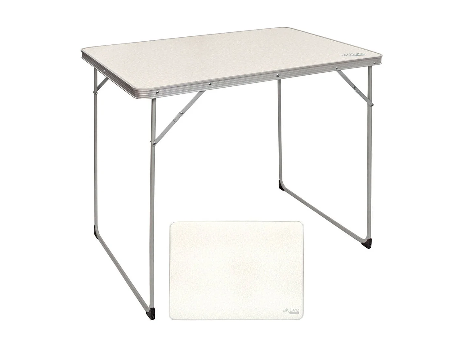 Mesa de camping Aktive plegable blanco 70x80x60 cm
