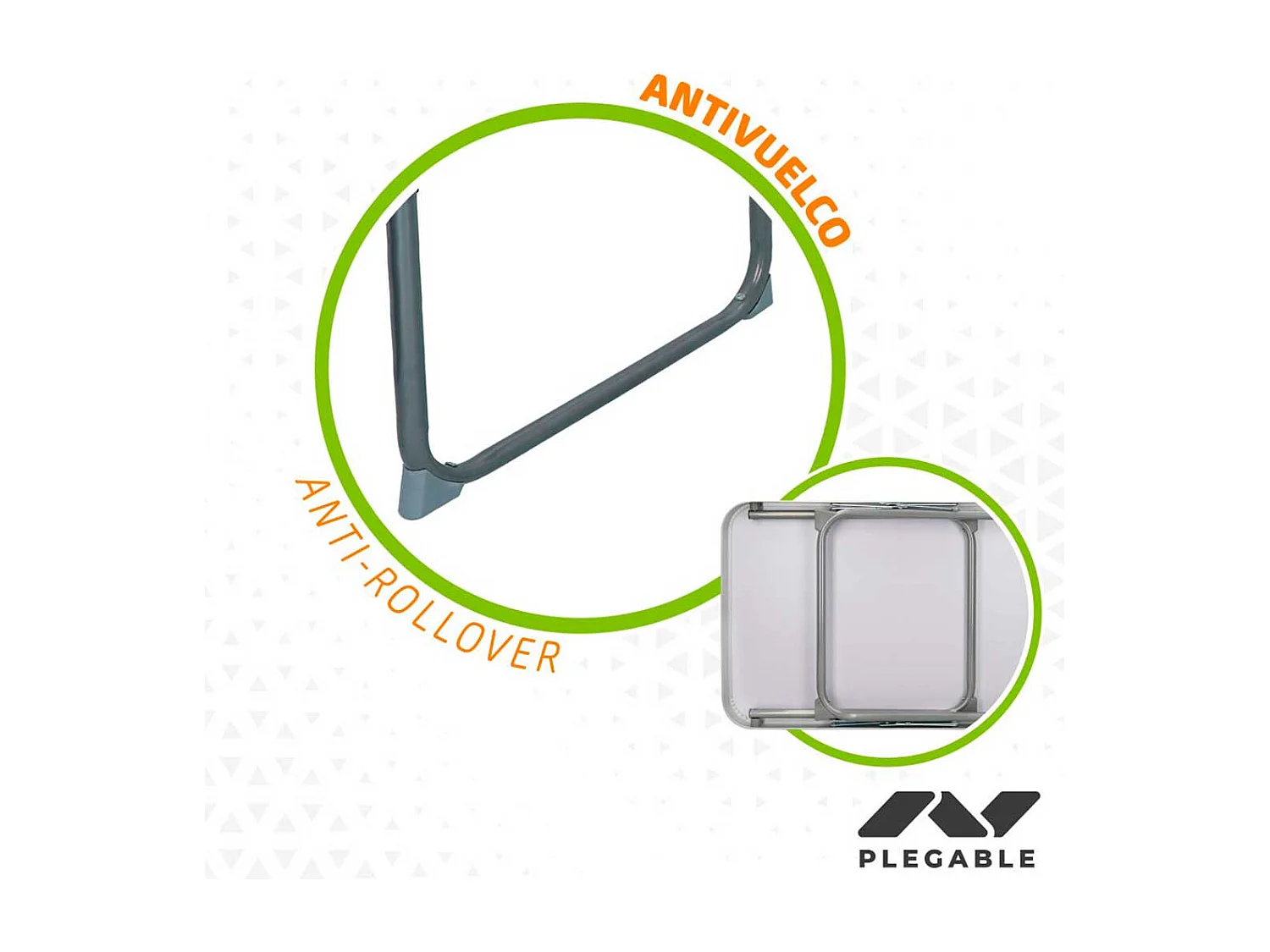 Mesa de camping Aktive plegable blanco 40x60x40 cm