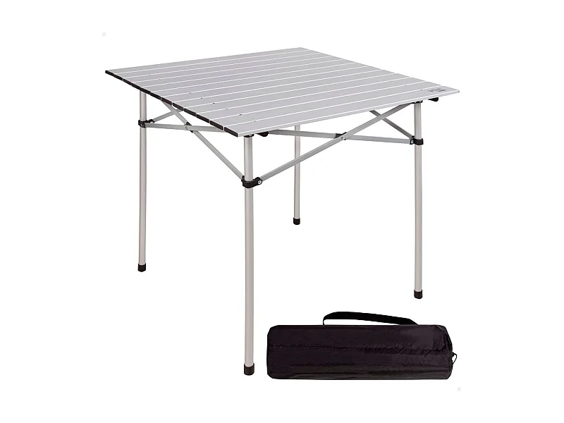 Mesa de camping Aktive plegable inox 70x70x70 cm