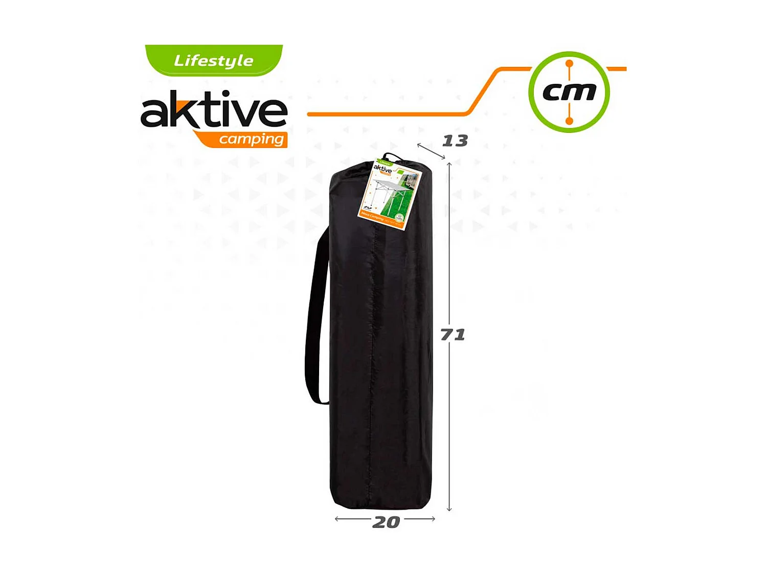 Mesa de camping Aktive plegable inox 70x70x70 cm