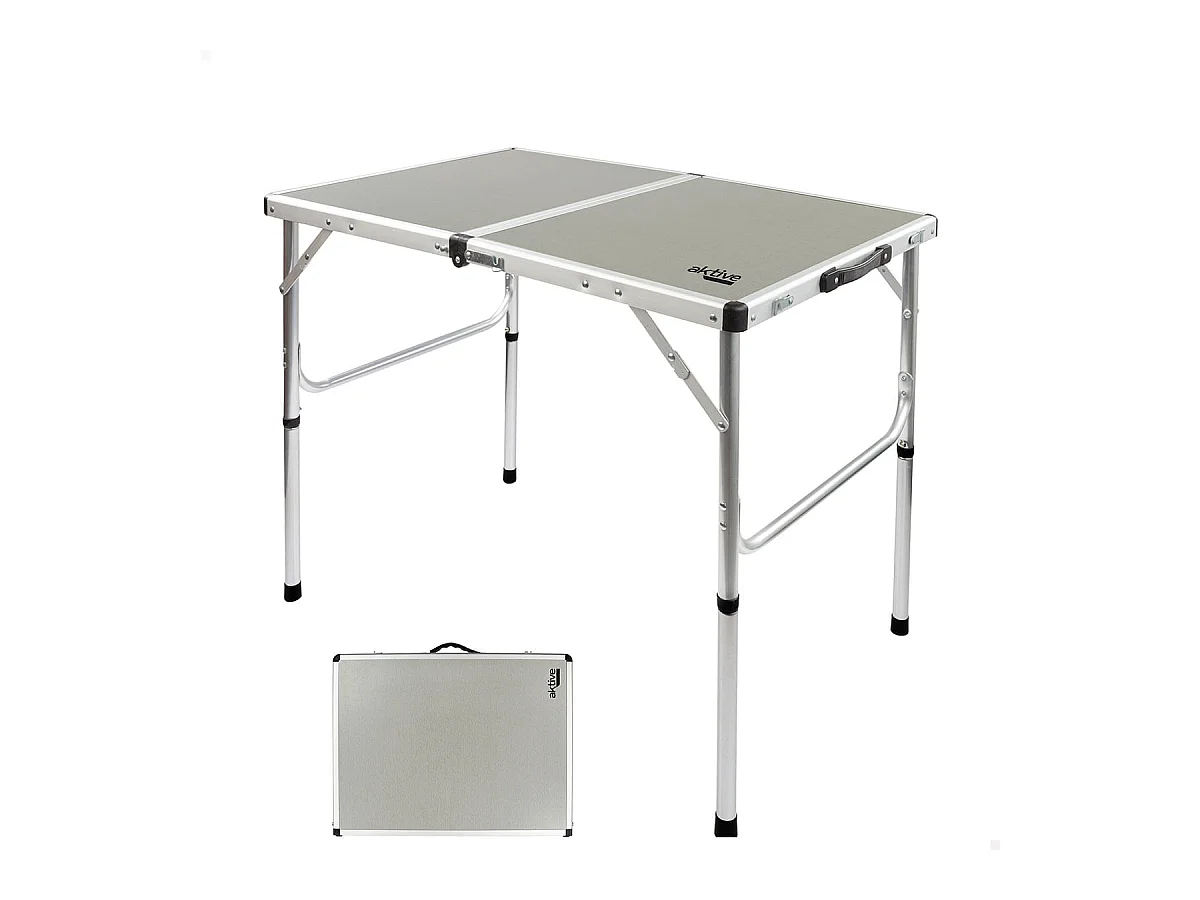 Mesa plegable para camping Aktive Camping gris 40-70x90x60 cm